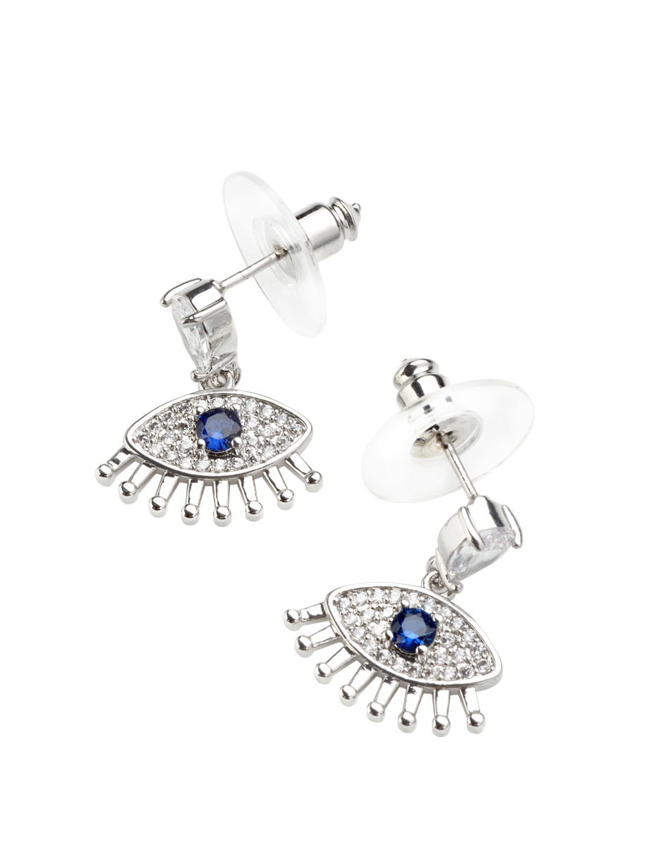 Aretes largos de ojo turco zirconia cúbica 2