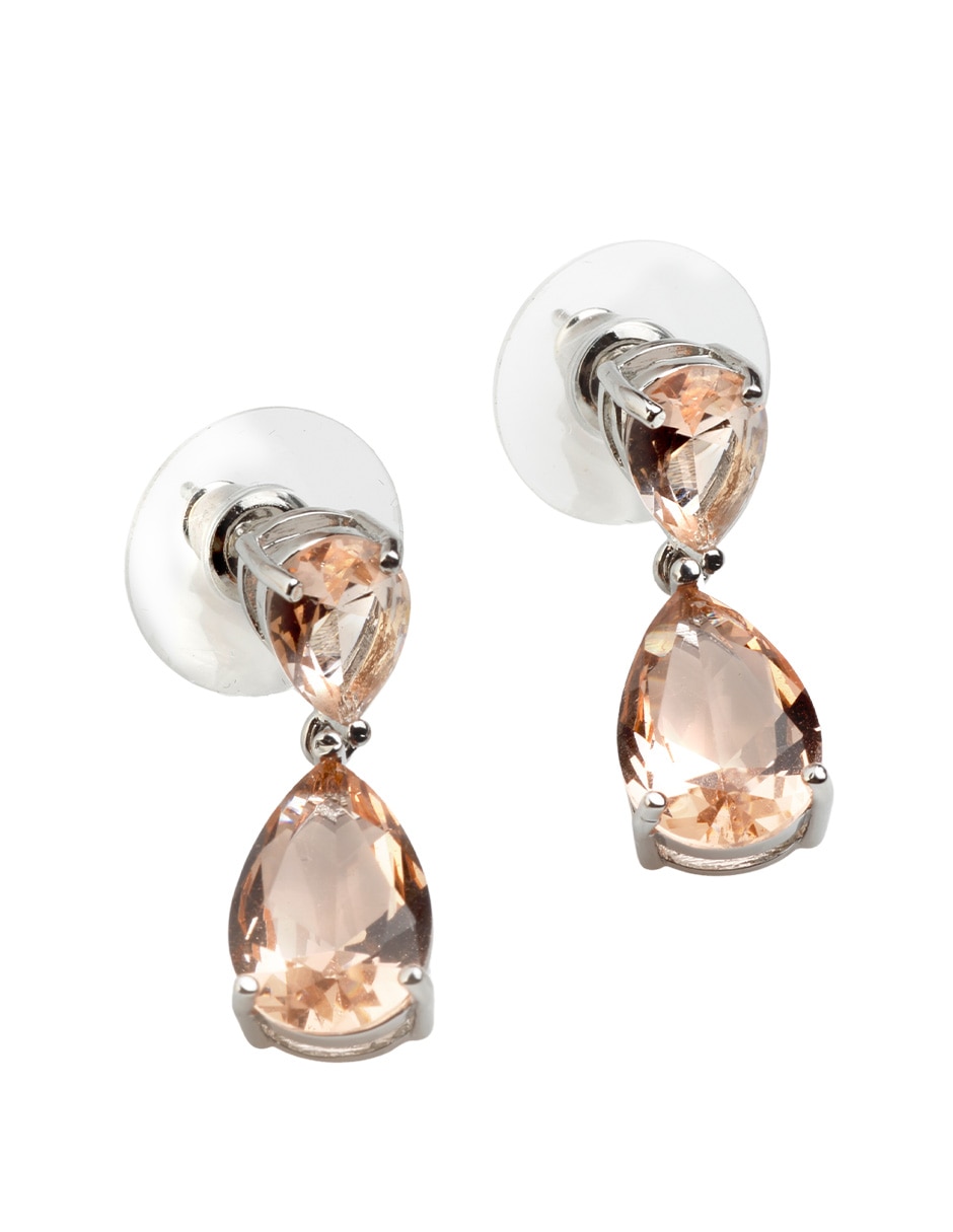 Aretes largos de gota zirconia cúbica 3