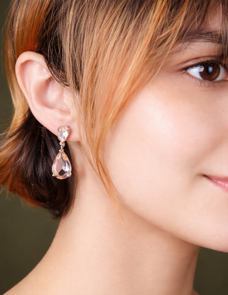 Aretes largos de gota zirconia cúbica 5