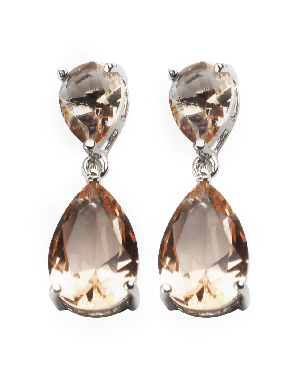 Aretes largos de gota zirconia cúbica