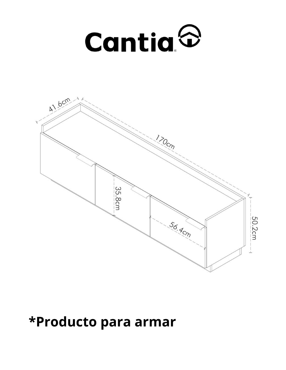 Mueble de tv armable becan cantia de mdf