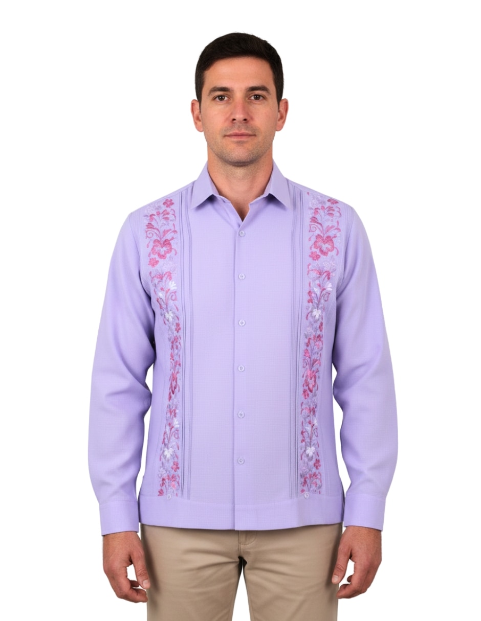 Guayabera manga larga Teya Artesanal para hombre