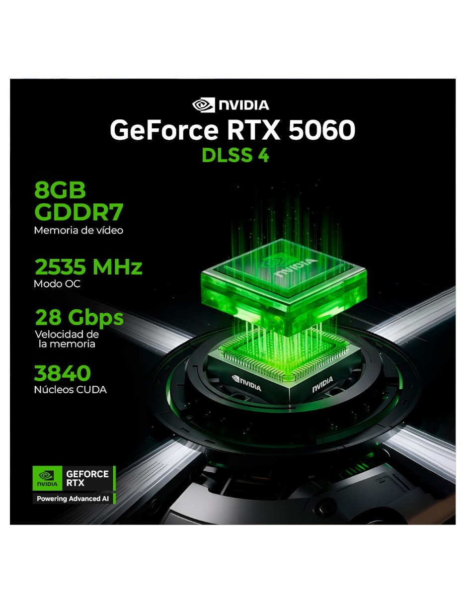 Computadora gamer XTPCR716GB5060MK AMD Ryzen 7 NVIDIA GeForce RTX 5060 16 GB RAM 1 TB SSD 5