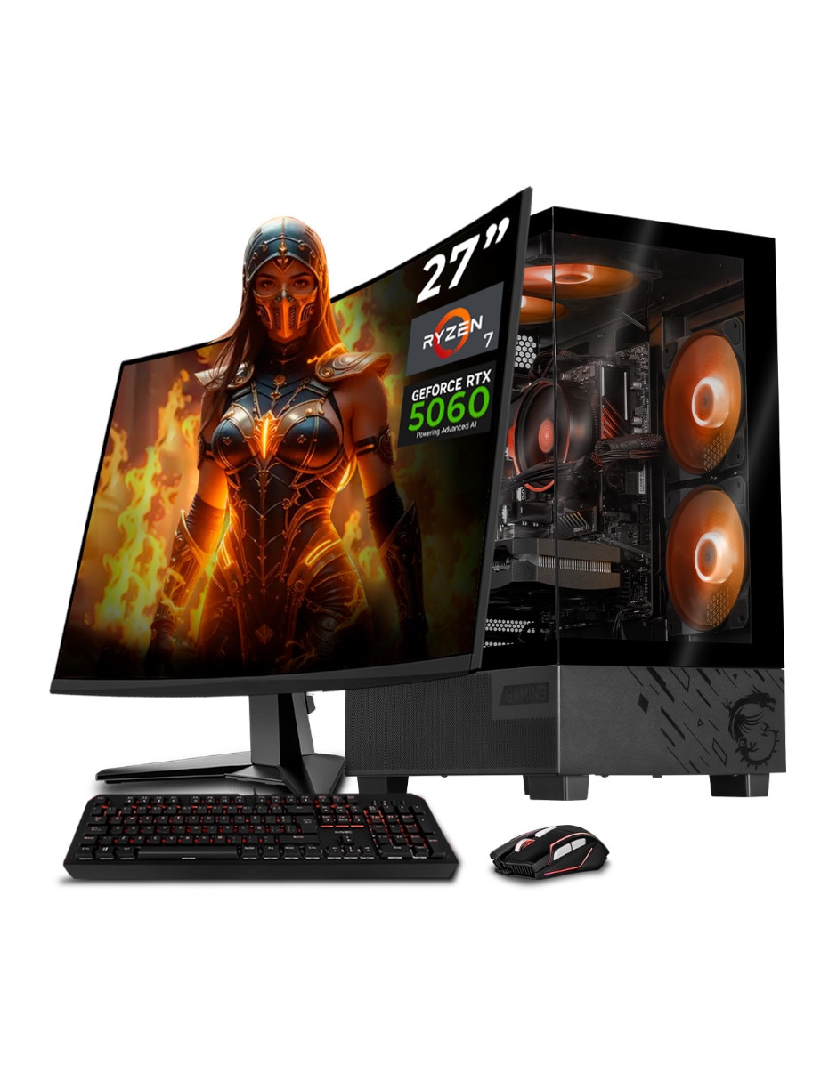 Computadora Gamer XTMSIR716GB5060MPPB 27 pulgadas Full HD AMD Ryzen 7 NVIDIA GeForce RTX 5060 16 GB RAM 1 TB SSD