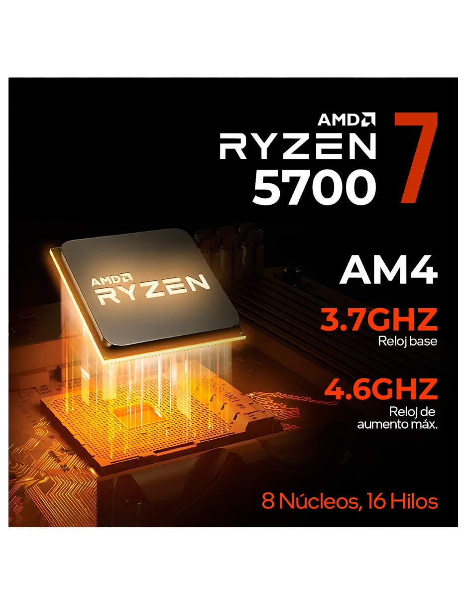 Computadora Gamer XTMSIR716GB5060PPB AMD Ryzen 7 NVIDIA GeForce RTX 5060 16 GB RAM 1 TB SSD 6