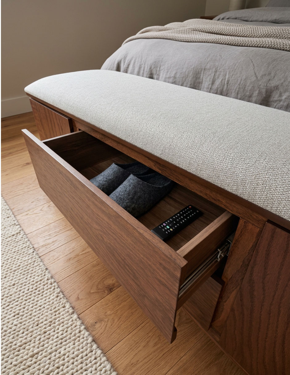 Pie de cama Altea de Madera encino 3