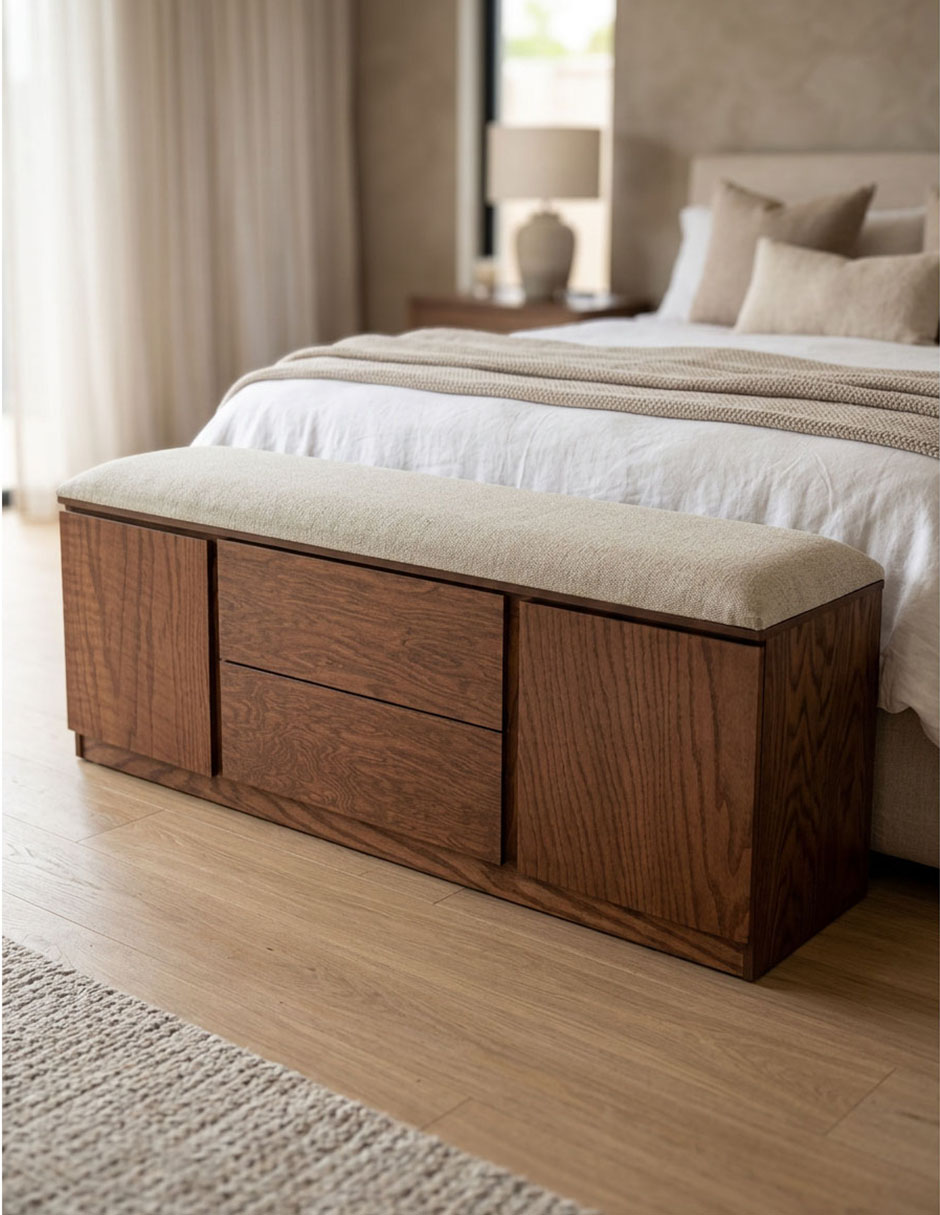 Pie de cama Altea de Madera encino 2