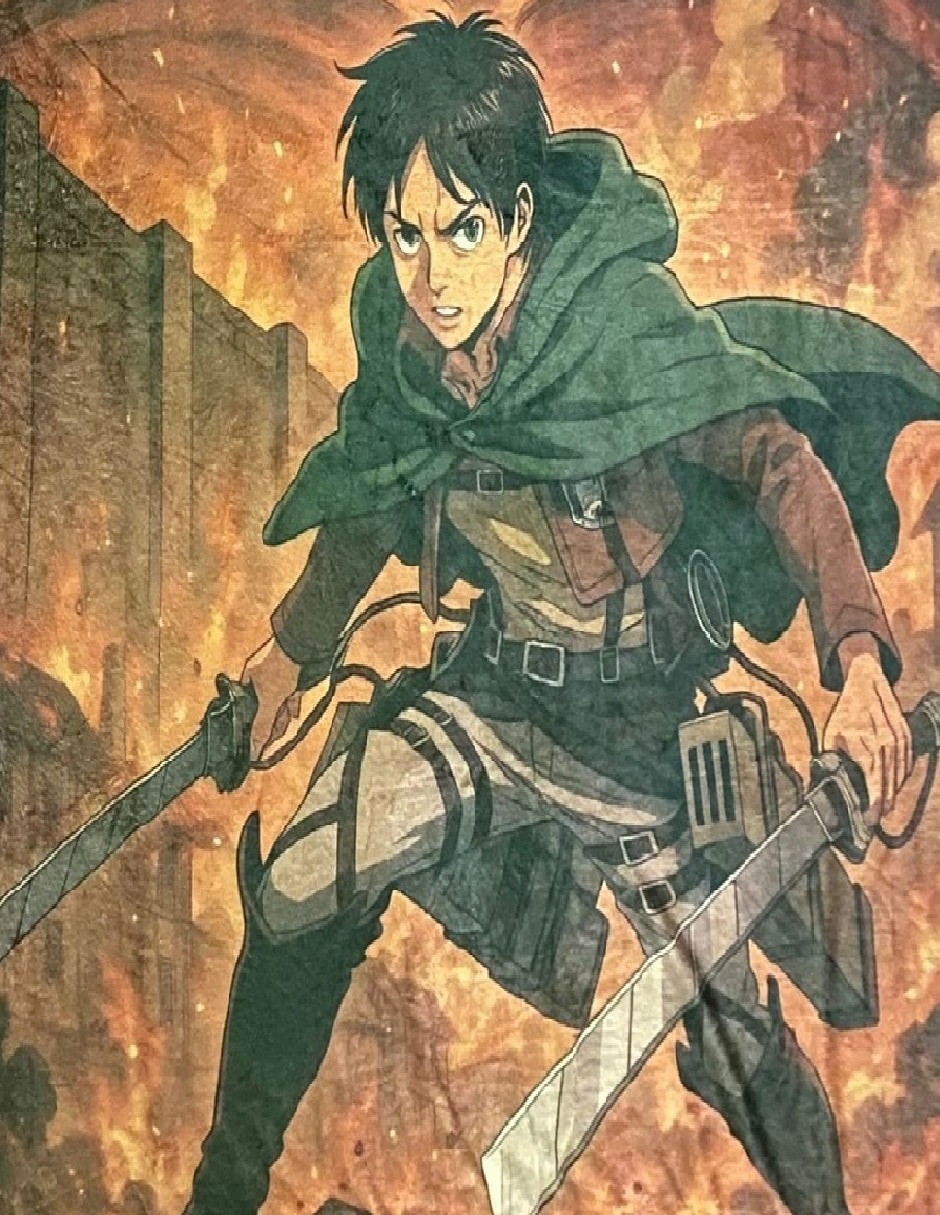 Frazada de tejido suave Generica Anime Eren Jaeger Attack on Titan unisex
