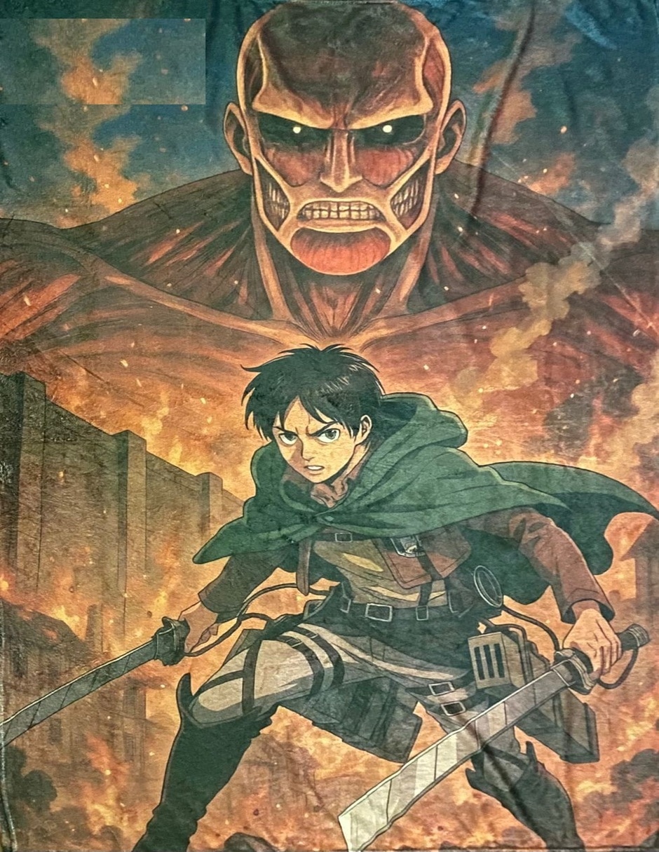 Frazada de tejido suave Anime Eren Jaeger Attack on Titan unisex Frazada de tejido suave Anime Eren Jaeger Attack on Titan unisex