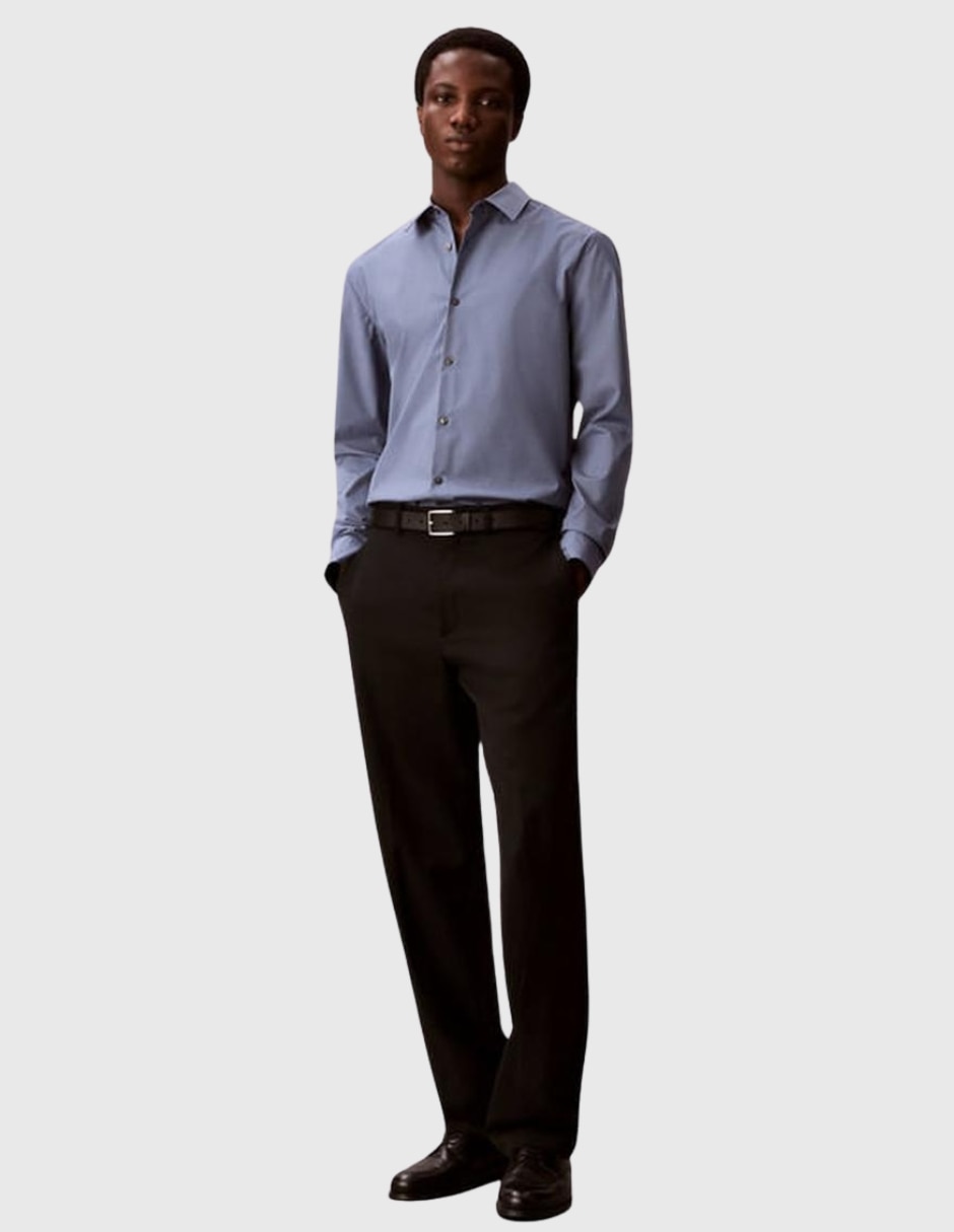Camisa casual Calvin Klein de algodón manga larga para hombre