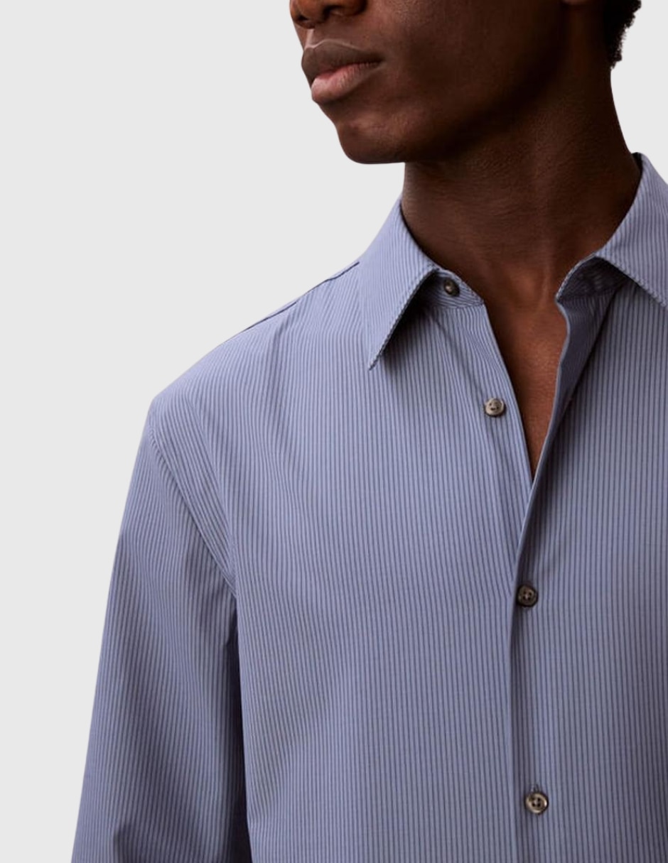Camisa casual Calvin Klein de algodón manga larga para hombre