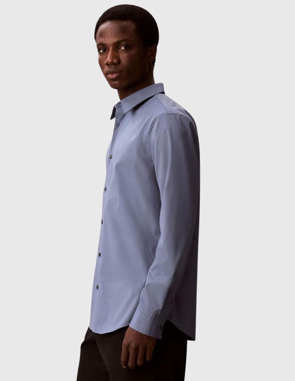 Camisa casual Calvin Klein de algodón manga larga para hombre