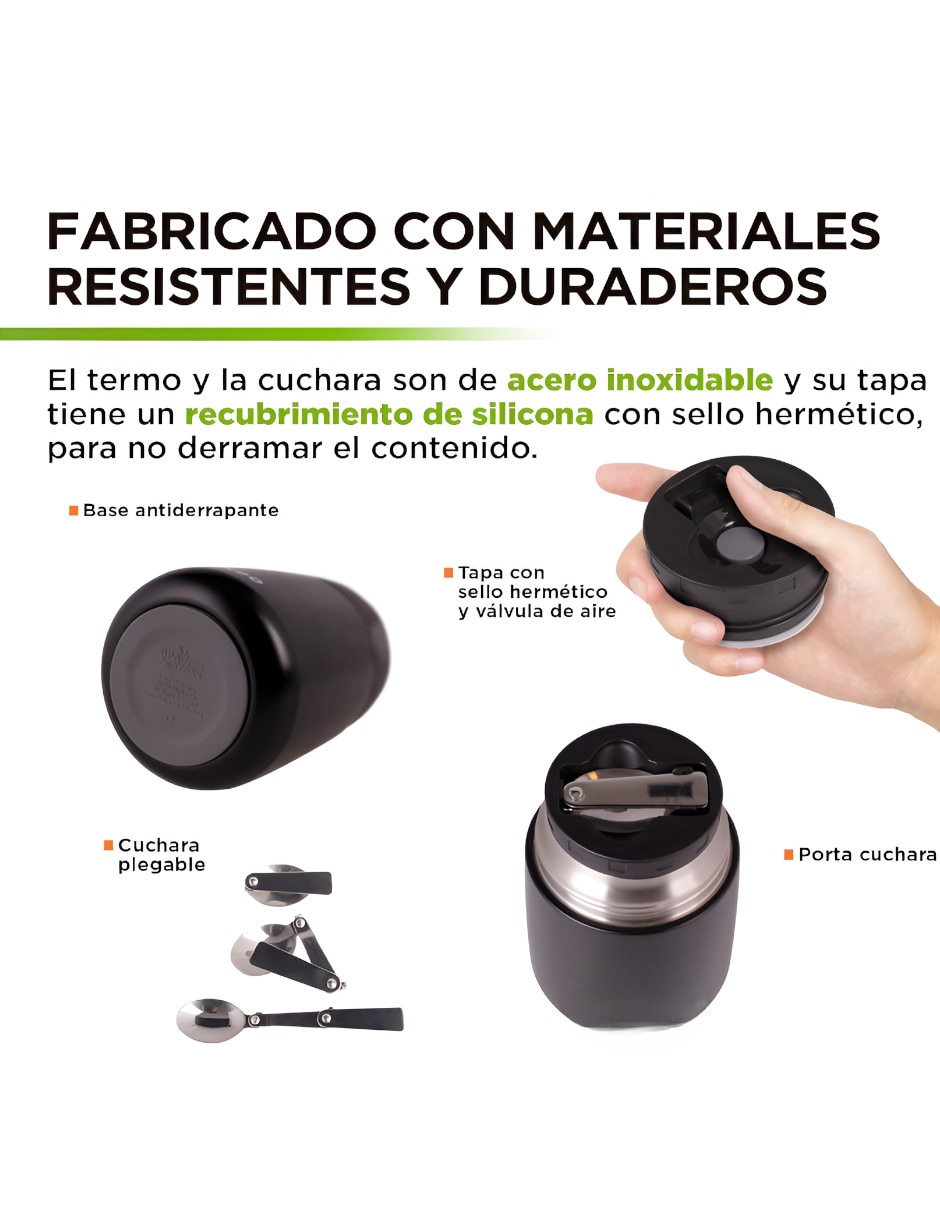 Termo de acero inoxidable con tapa rosca 3
