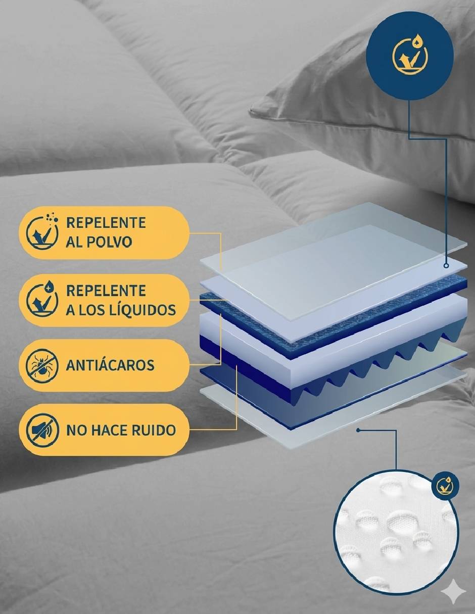Protector de colchón Laila Comfort Cloud Sleep Acolchado impermeable