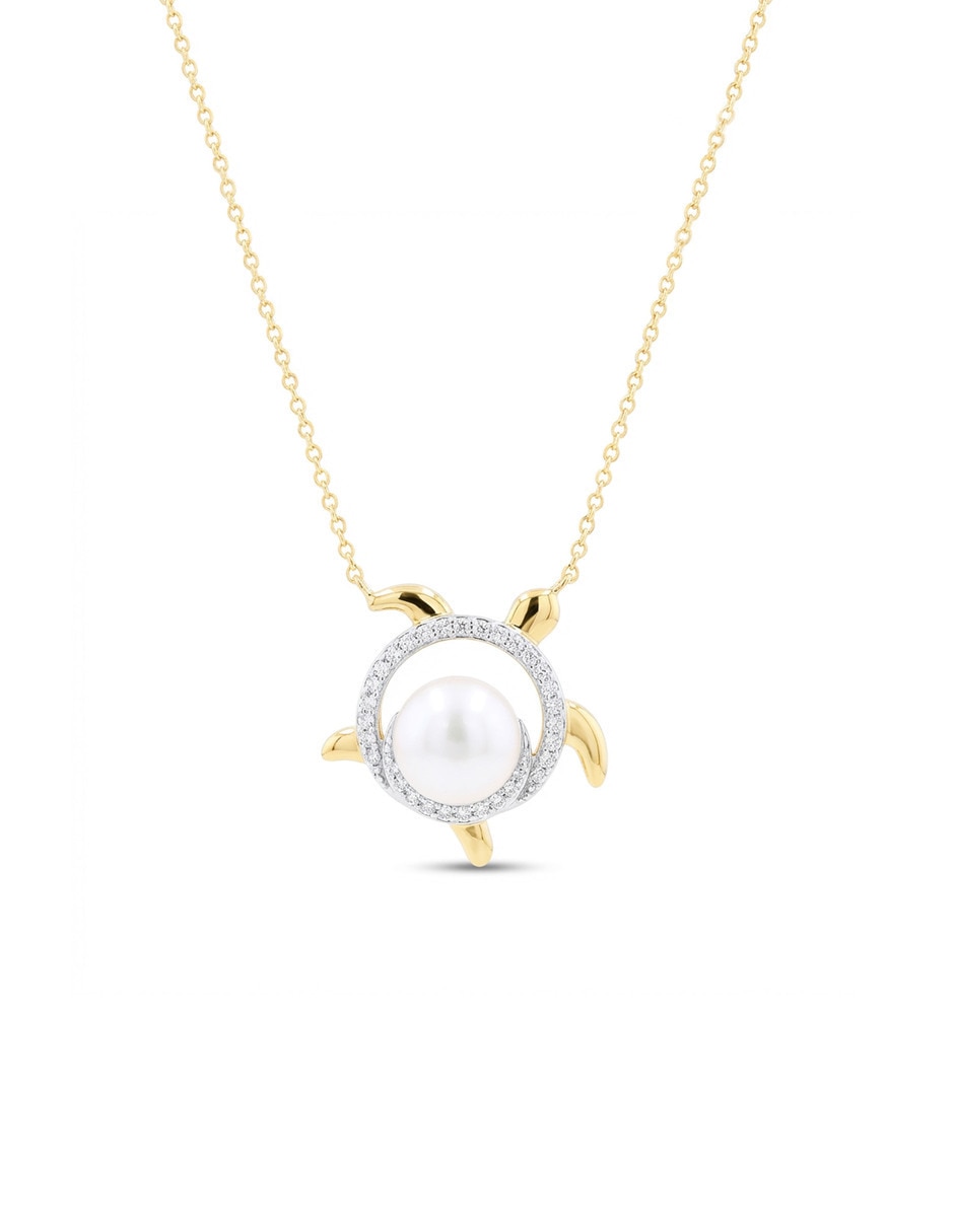 Collar con dije tortuga de oro amarillo 14 k