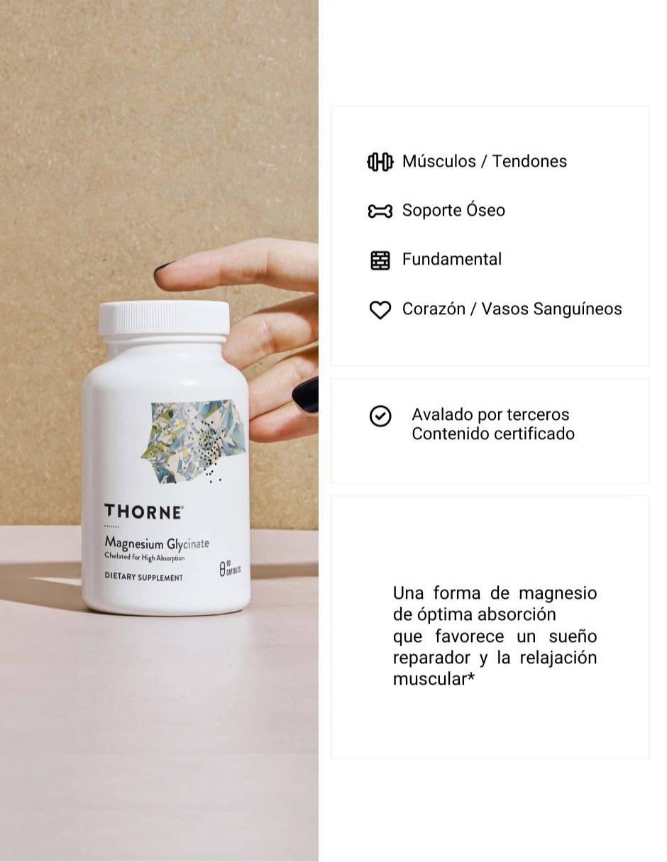 Glicinato magnesio Thorne 90 cápsulas