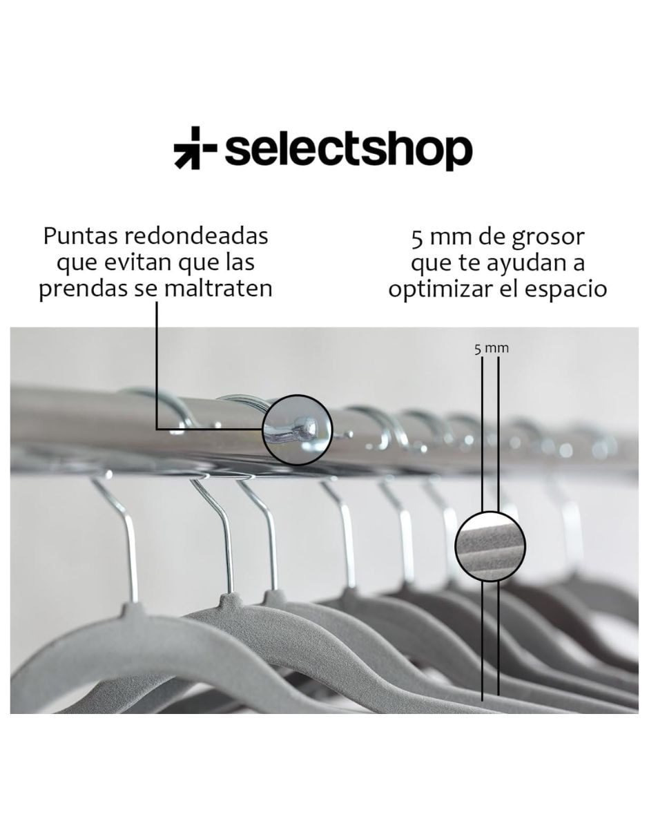 Gancho infantil ?Selectshop de terciopelo 50 piezas