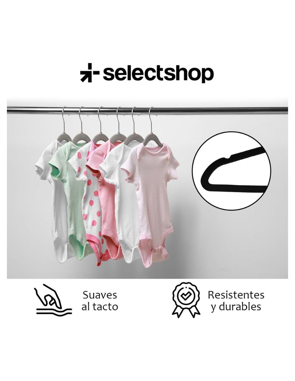 Gancho infantil ?Selectshop de terciopelo 50 piezas