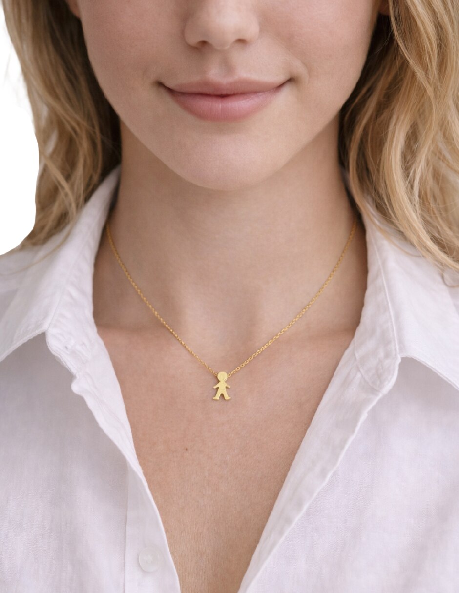 Collar con dije de niño Teresa Dáz Joyerá Mexicana Para ti mamá de plata P 925
