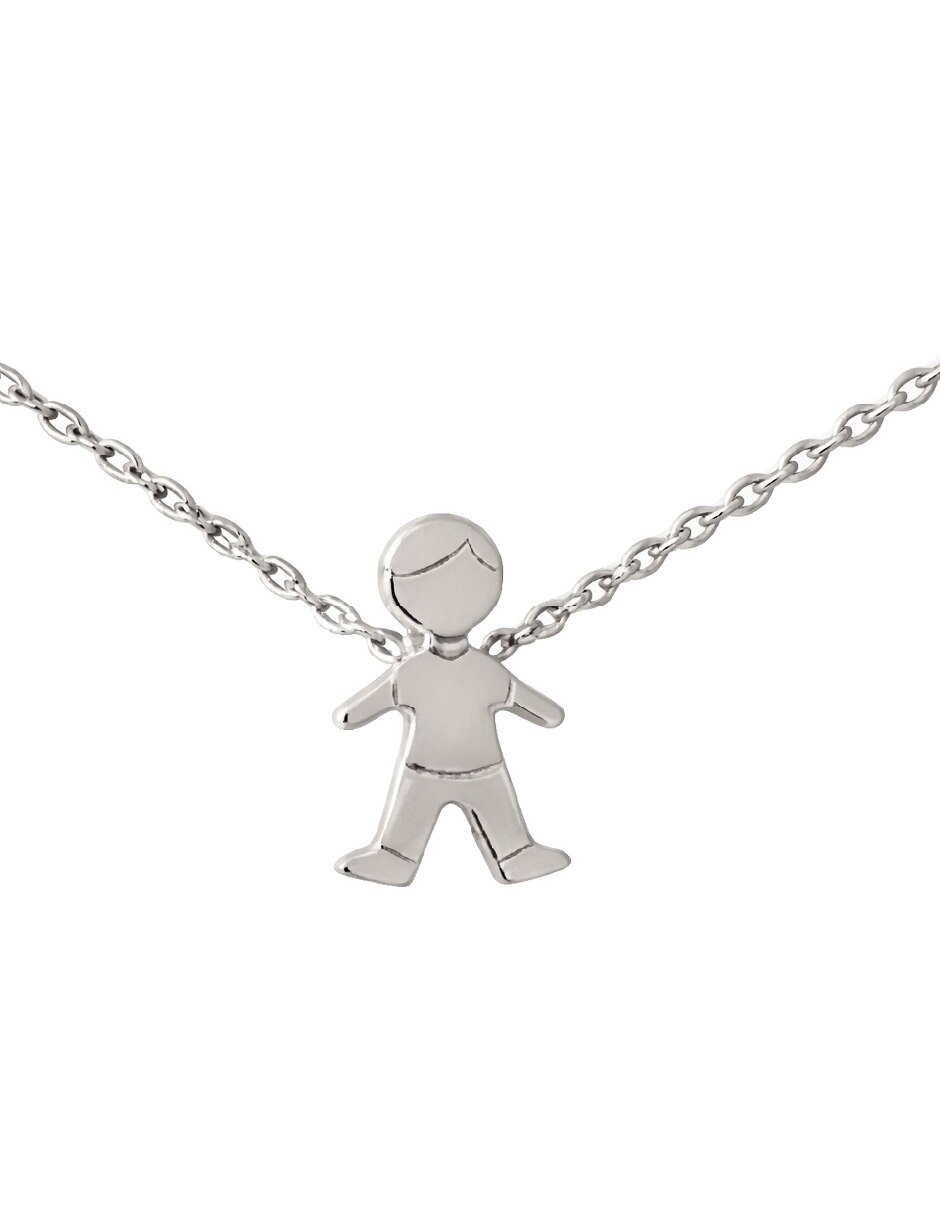 Collar con dije de niño Teresa Dáz Joyerá Mexicana Para ti mamá de plata P 925