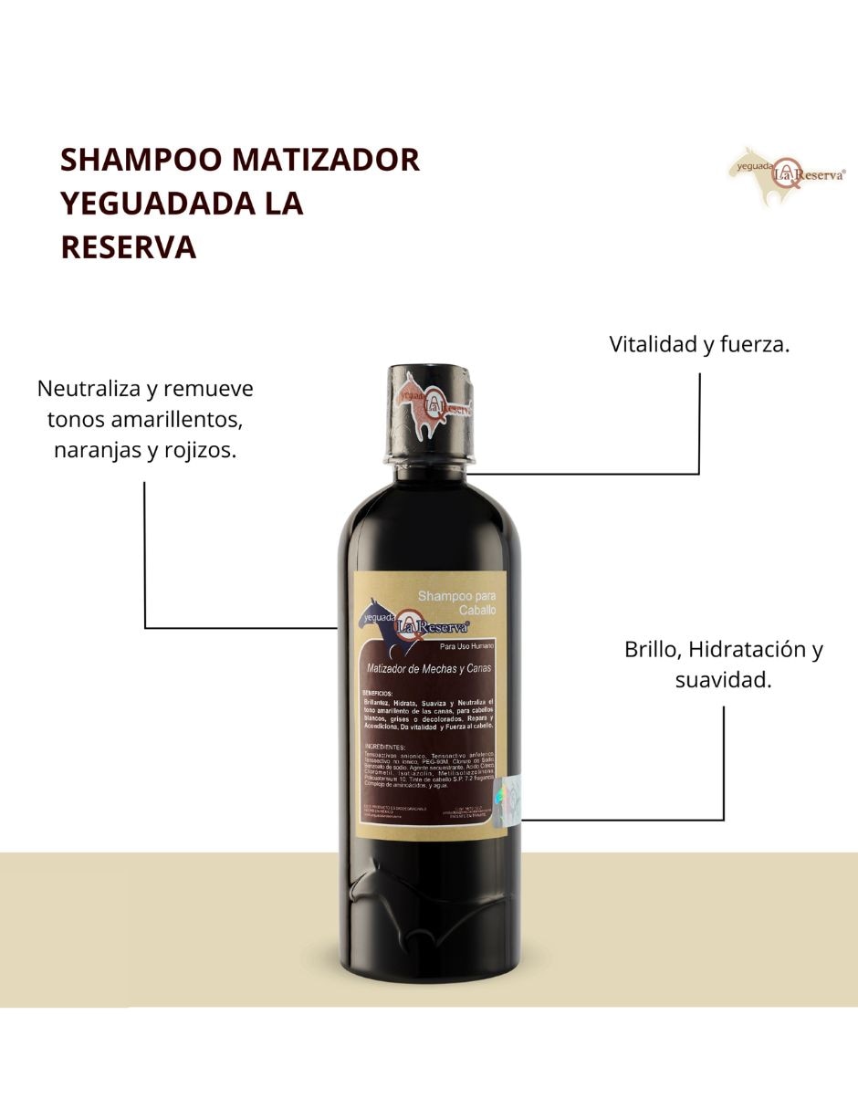 Shampoo matizador de canas para cabello todo tipo shampoo matizador yeguada la reserva matizador de cabello