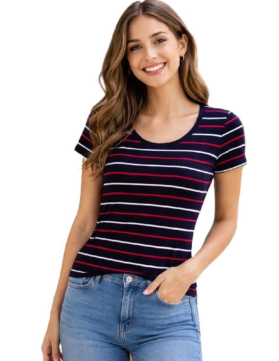 Playera manga corta Tommy Hilfiger cuello redondo para mujer