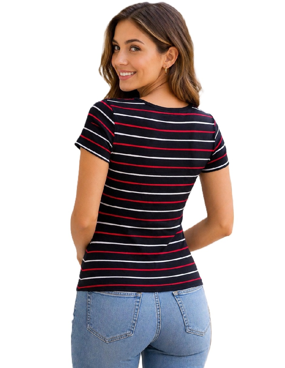 Playera manga corta Tommy Hilfiger cuello redondo para mujer