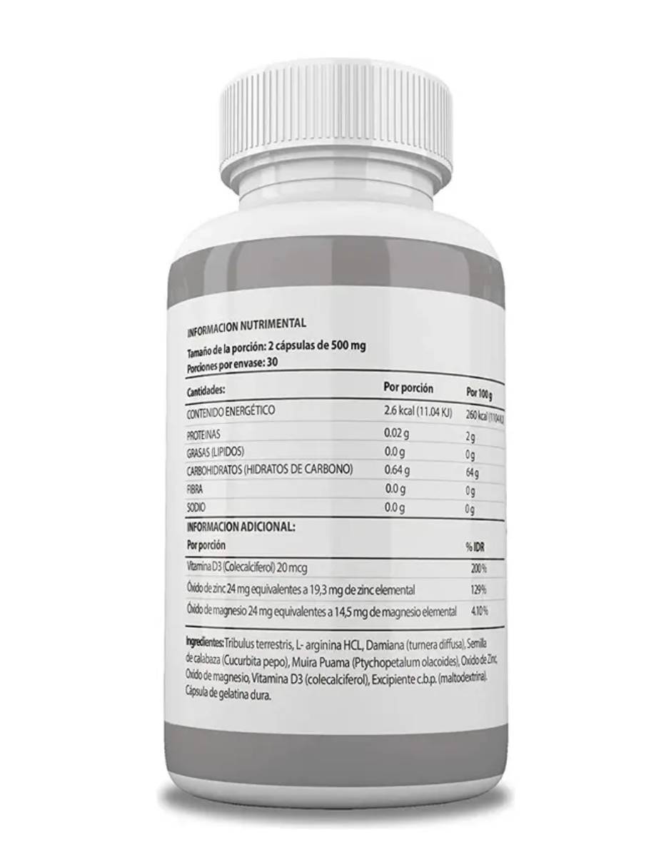 Suplemento alimenticio drivelan suplemento alimenticio 500 mg 60 capsulas apoyo hormonal masculino energia vitalidad circul ABS con tribulus terrestris fruit sabor
