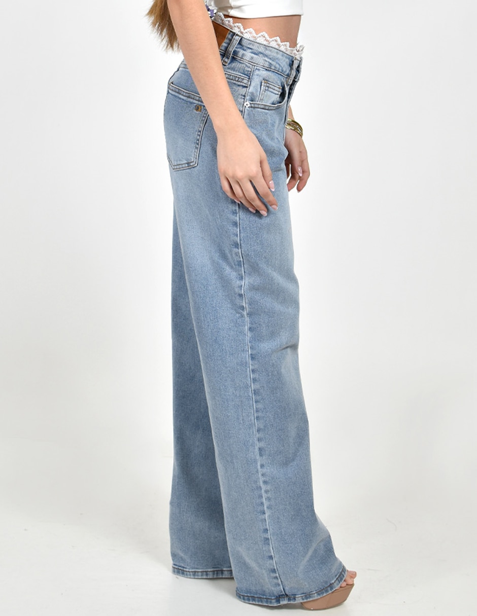 Jeans Wide leg Roman Fashion corte cintura alta para mujer