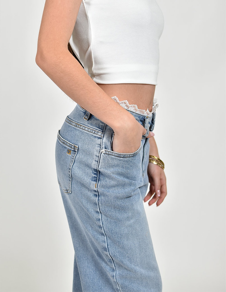 Jeans Wide leg Roman Fashion corte cintura alta para mujer