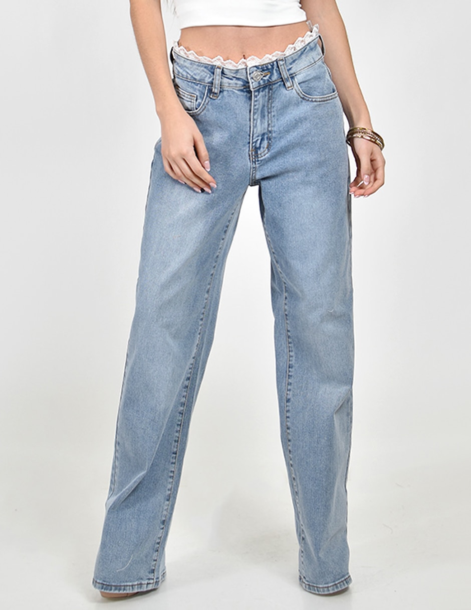 Jeans Wide leg Roman Fashion corte cintura alta para mujer