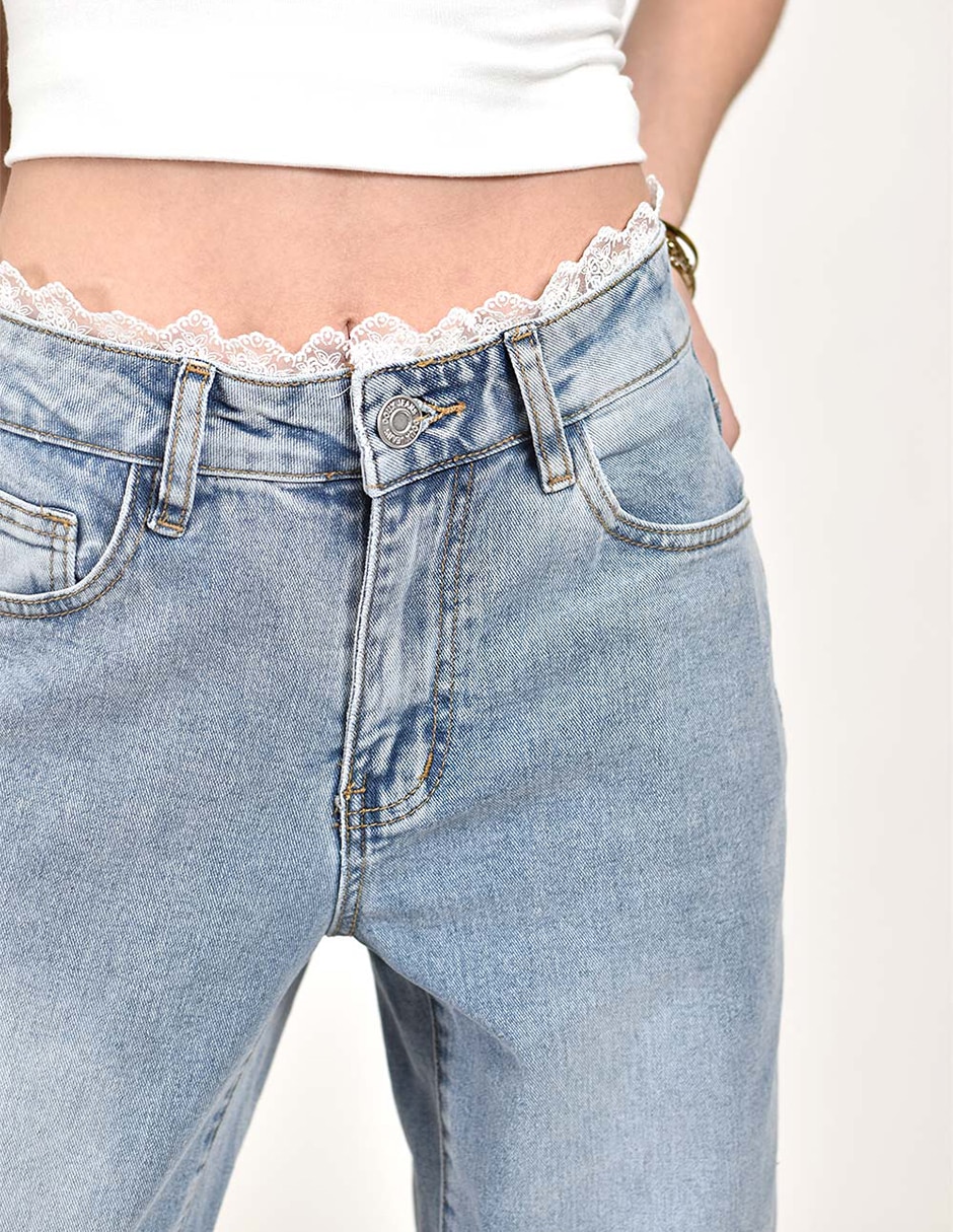 Jeans Wide leg corte cintura alta para mujer 3