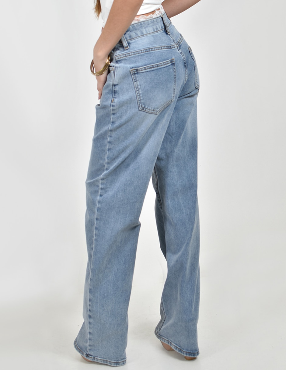 Jeans Wide leg corte cintura alta para mujer 6