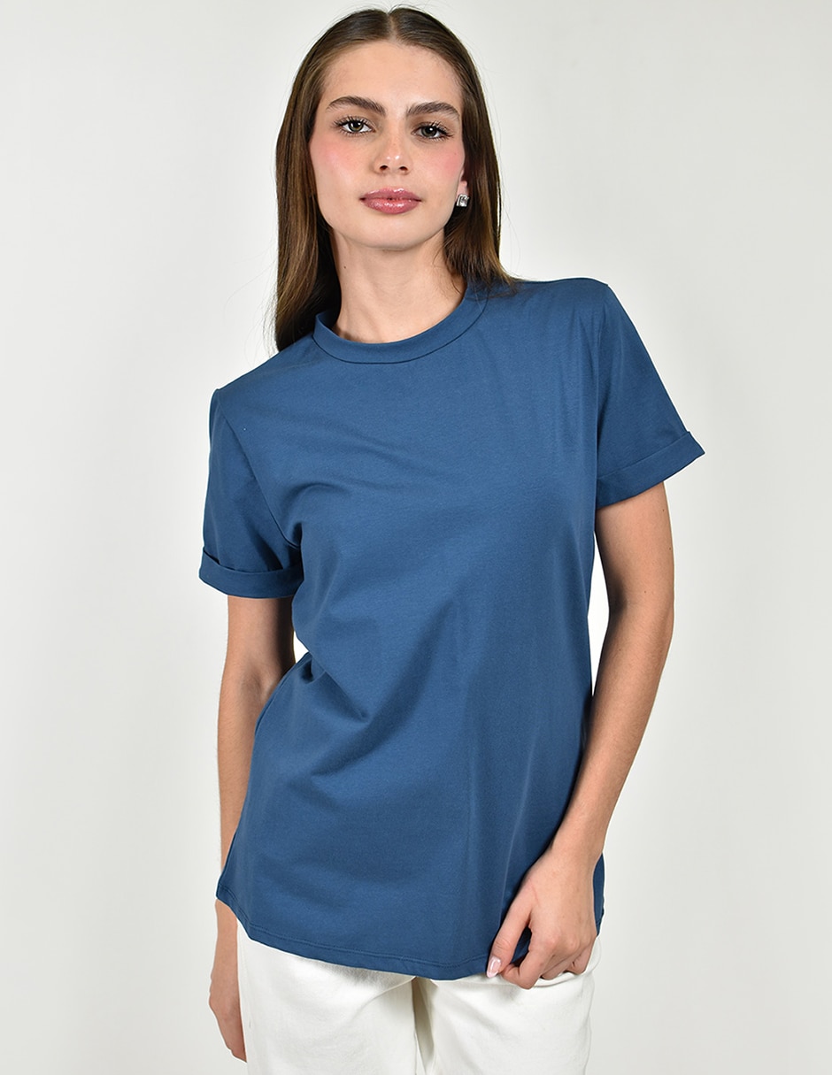 Playera manga corta cuello redondo para mujer