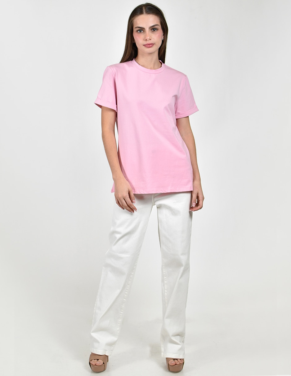 Playera manga corta cuello redondo para mujer 4