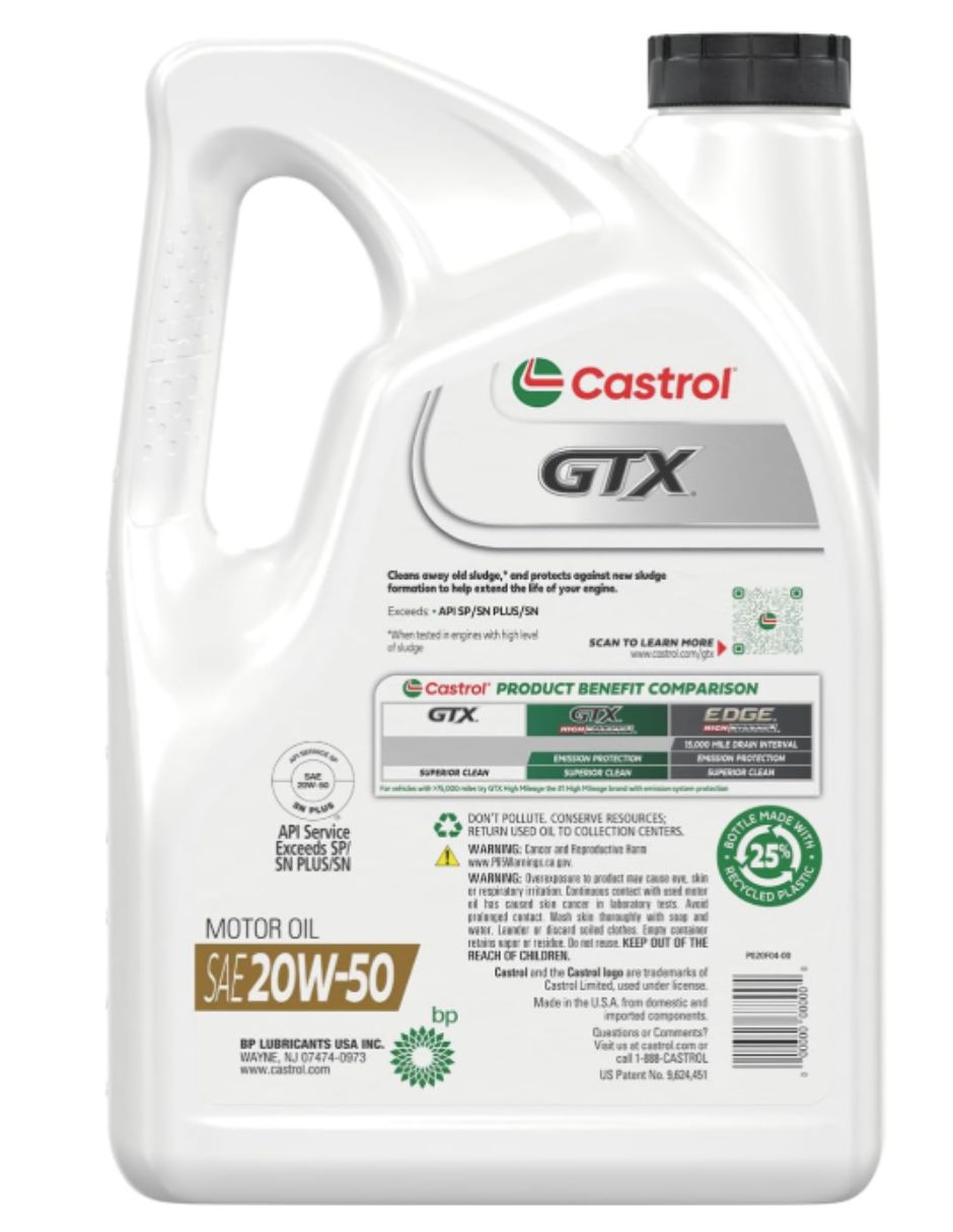 Aceite castrol para automóvil 20w-50 5l