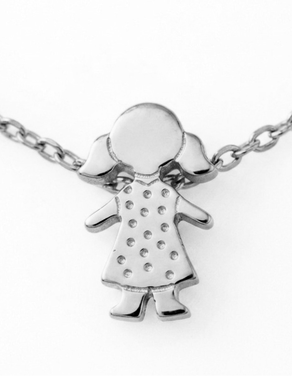 Collar con dije de niña Teresa Dáz Joyería Mexicana Para ti mamá de plata P 925
