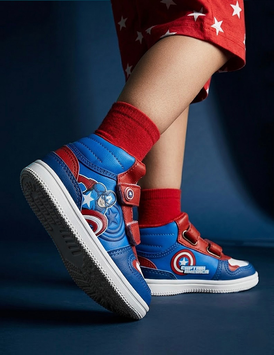 Tenis marvel para niño urbano capitán américa