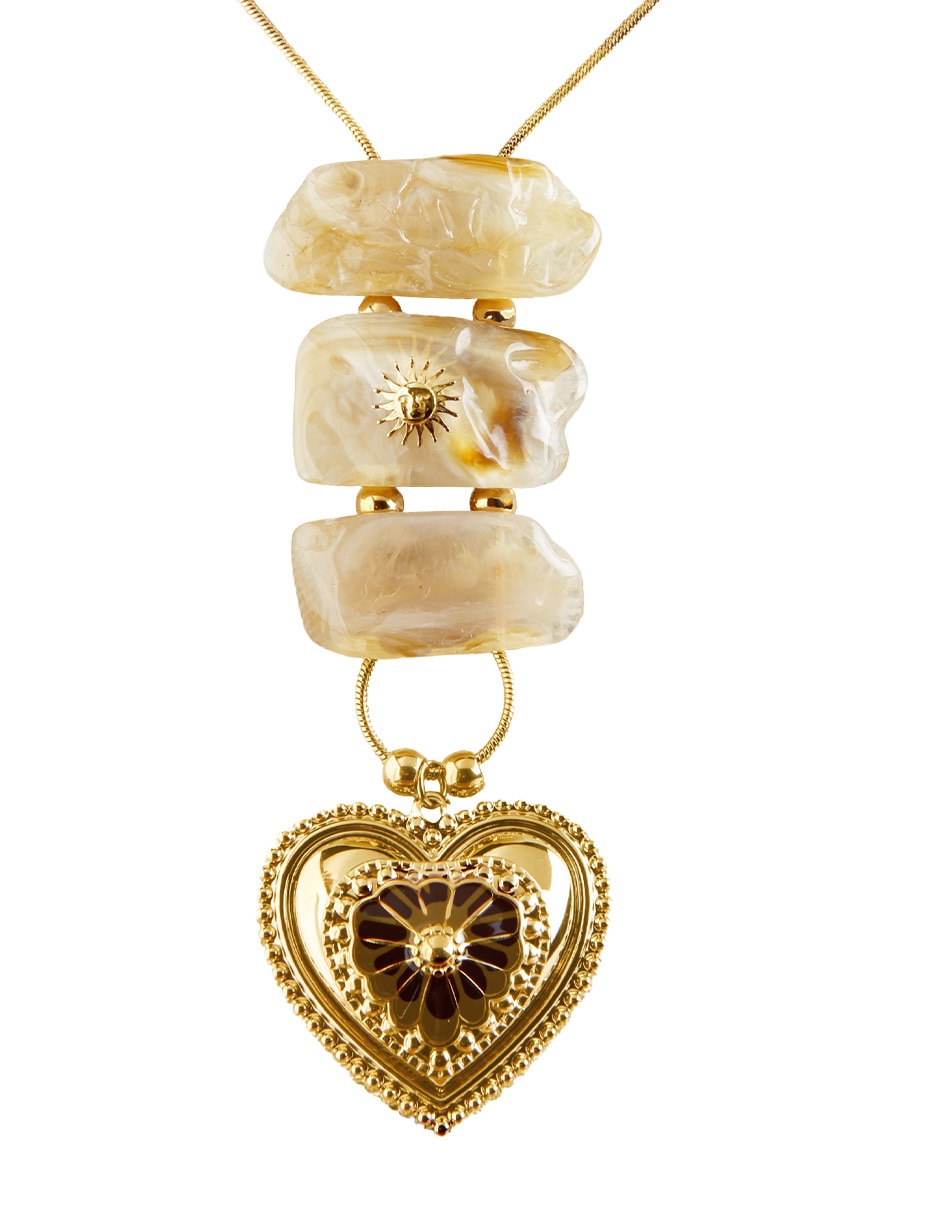 Collar de corazón Aura con acabado baño de oro 18 K
