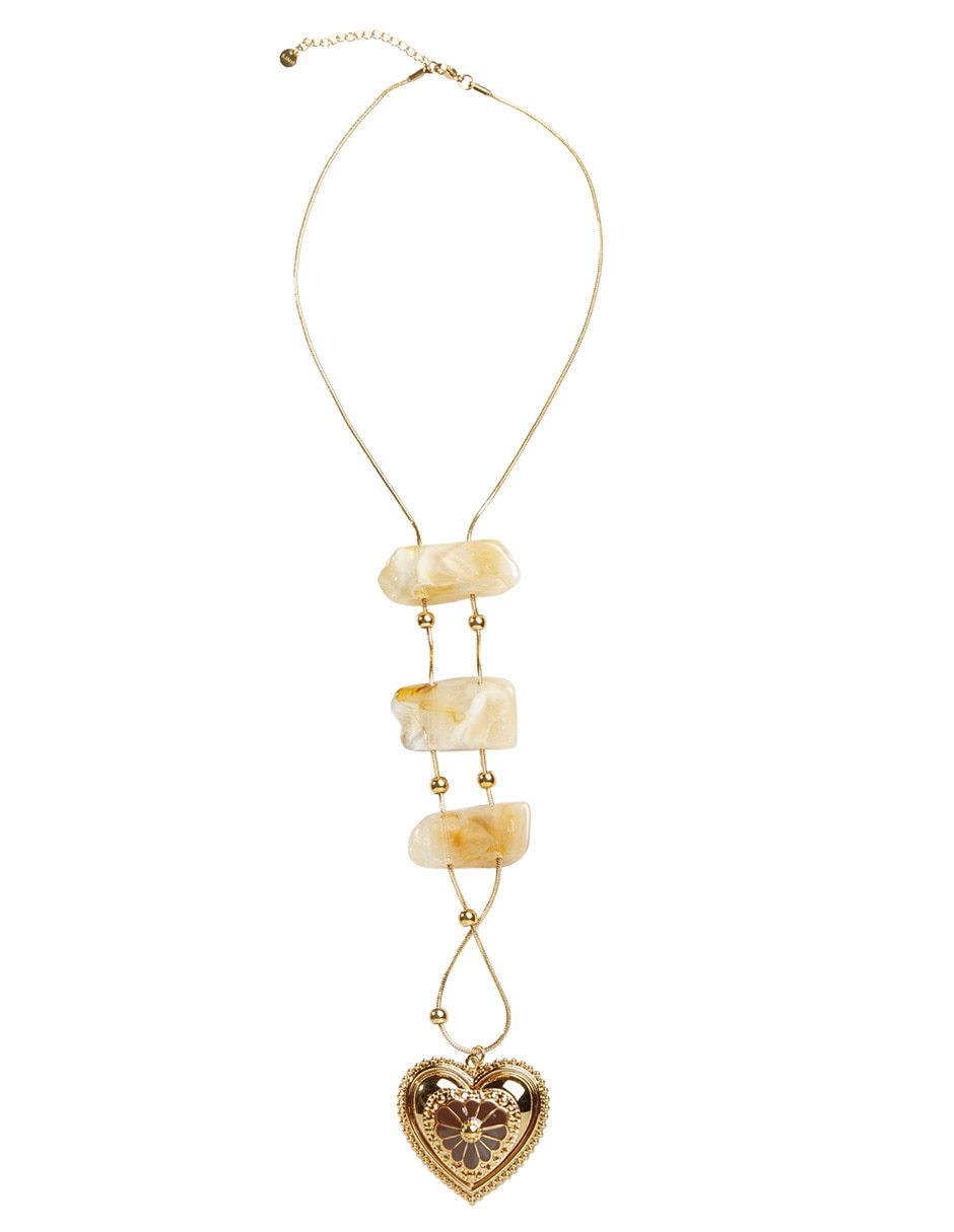 Collar de corazón Yoiko Aura con acabado baño de oro 18 K