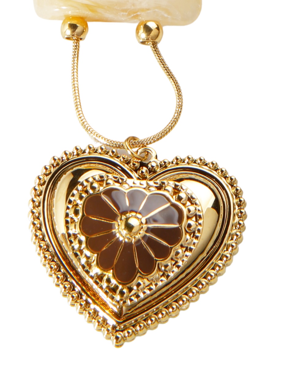 Collar de corazón Yoiko Aura con acabado baño de oro 18 K