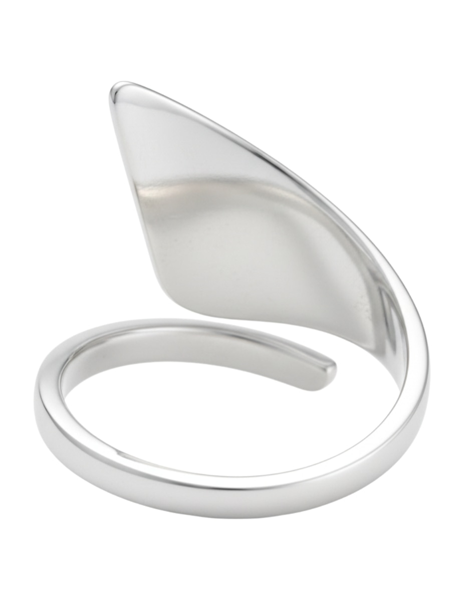 Anillo triangular aretize brillo p 925 de plata brillante