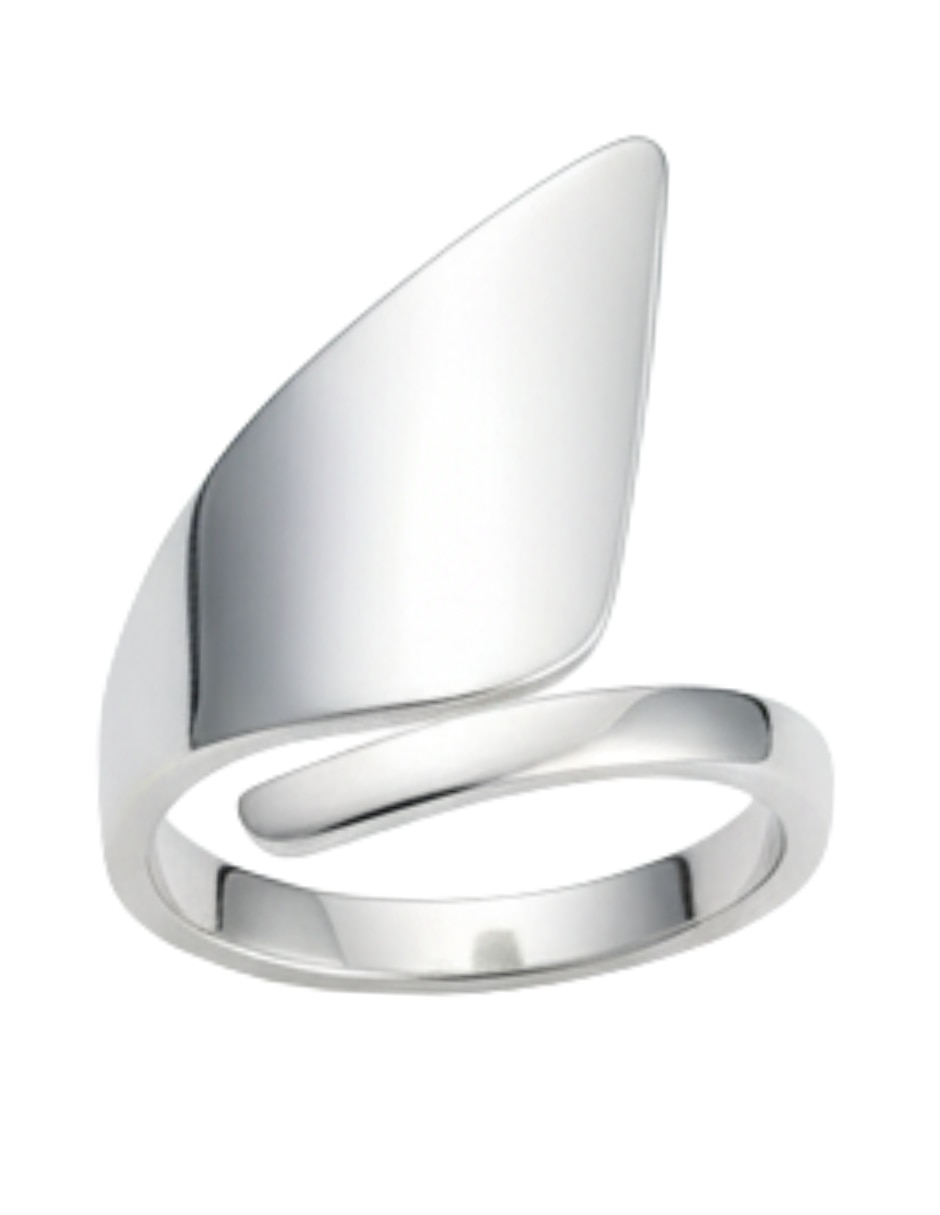 Anillo triangular aretize brillo p 925 de plata brillante