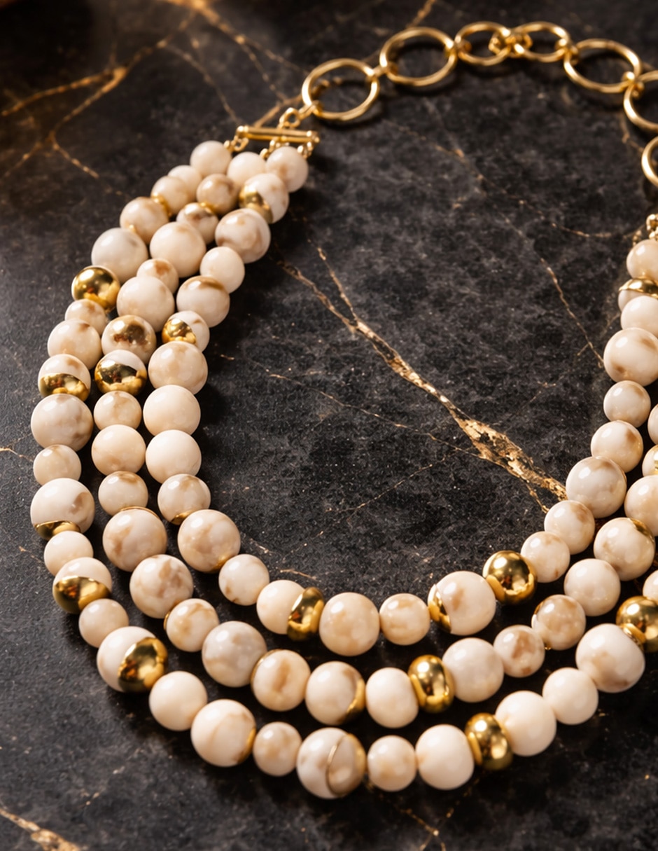 Collar Yoiko Coralia con acabado baño de oro 18 K