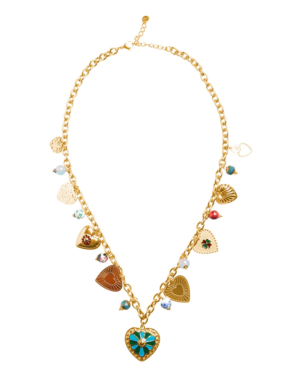 Collar de corazón Vibes con acabado balo de oro 18 K