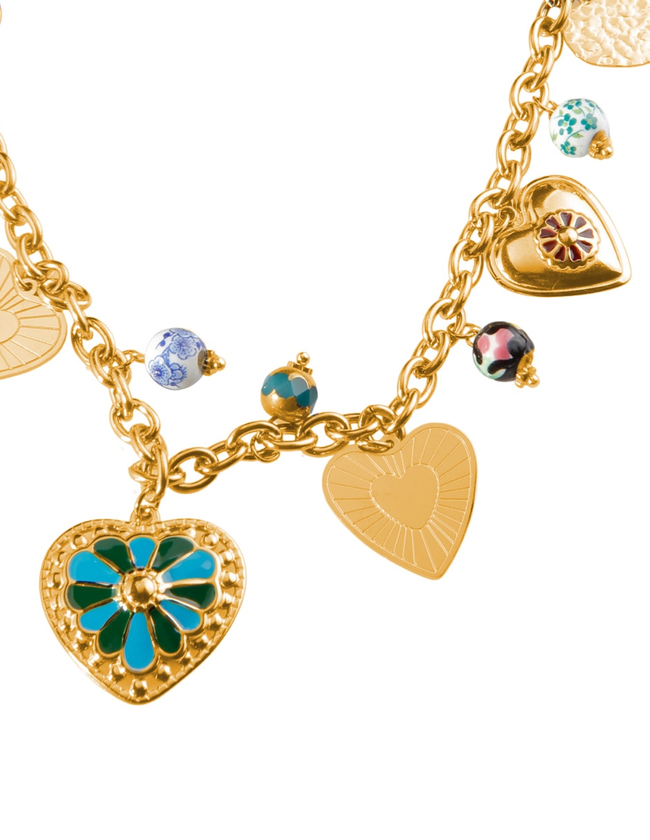 Collar de corazón Yoiko Vibes con acabado balo de oro 18 K