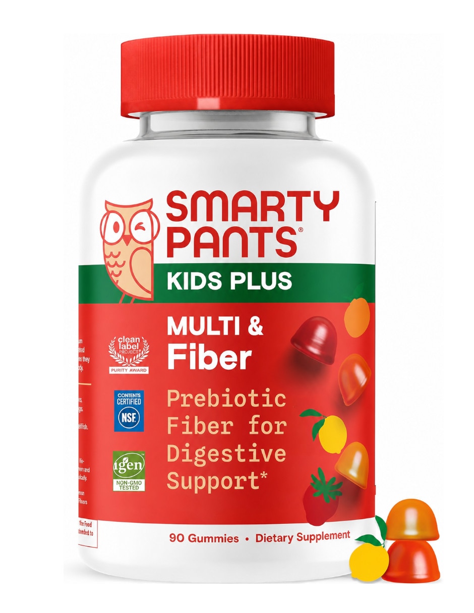 Suplemento alimenticio fibra y verduras para niños 90 gomitas smartypants con fibra más probióticos sabor frutas