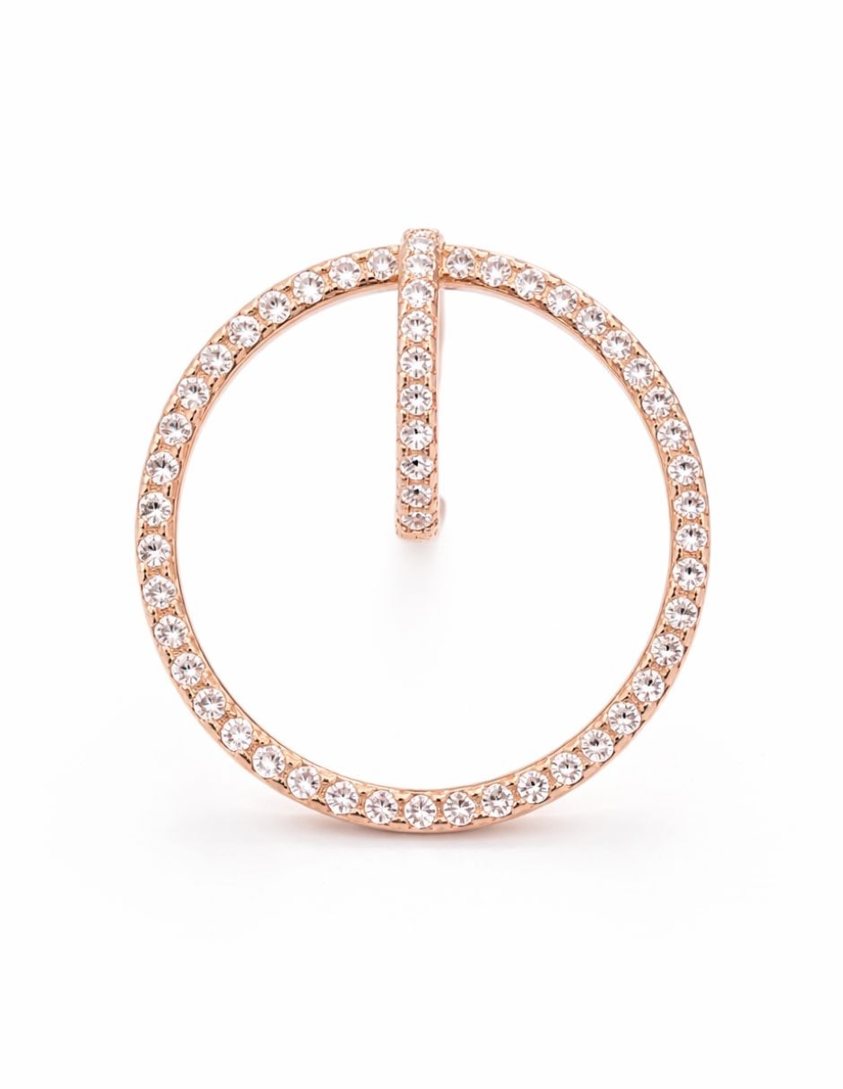 Broqueles Órbita con acabado baño de oro rosa 18 K zirconia cúbica 5