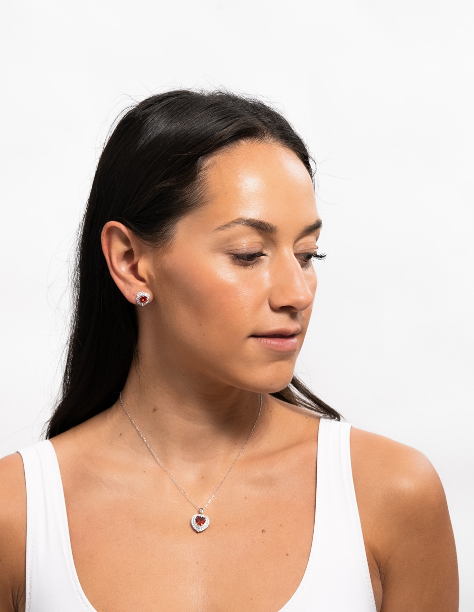 Set de collar y aretes luckyly zaria de plata p 925 zirconia cúbica