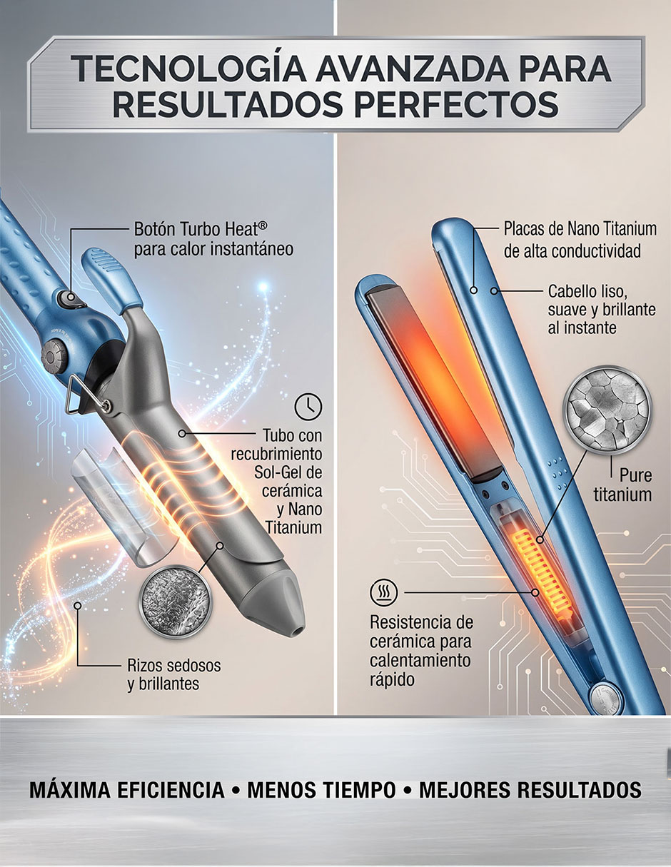 Rizadora de cabello babyliss pro bntpp80 32 mm de nano titanium